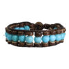 Armband Bohemian Blue B8 Turquoise kokos leer-1