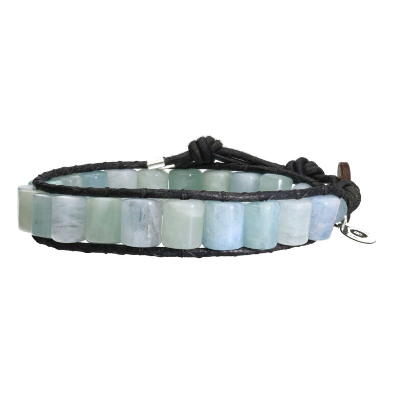 Armband Classic B10 Blauw Aquamarijn Leer-2