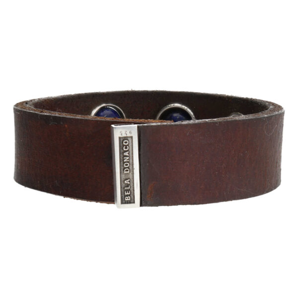 Armband Classic W17 – Vintage leder – Lapis Lazuli – Sterling Zilver