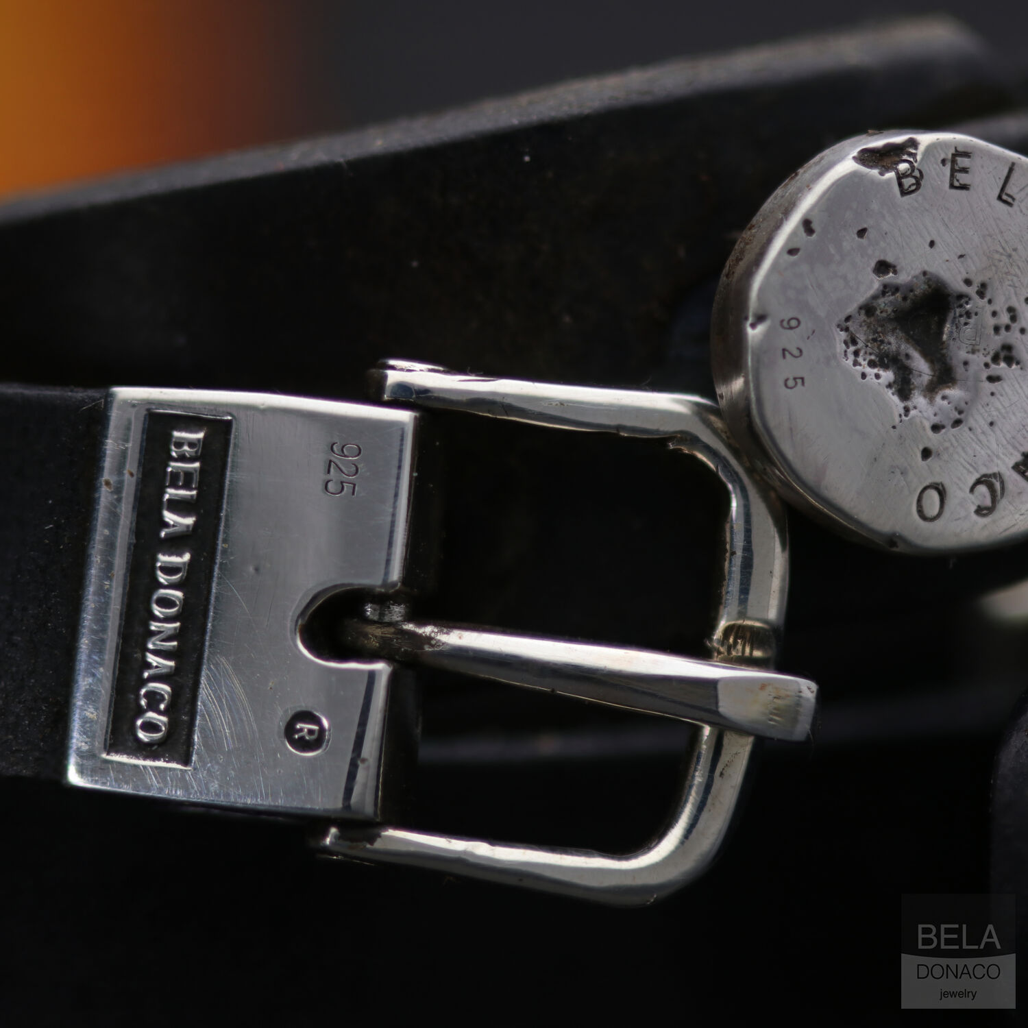 Armband Classic W20 Gaucho vintage leder Sterling zilver-21