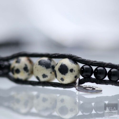 Heren enkelband Classic B8 Bono – Zwart  – Dalmatier Jaspis – Onyx