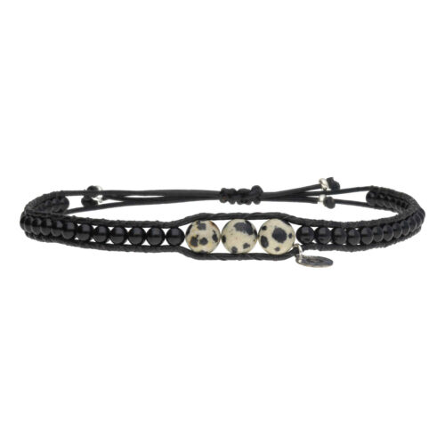 Heren enkelband Classic B8 Bono – Zwart  – Dalmatier Jaspis – Onyx