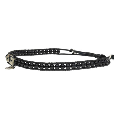 Heren enkelband Classic B8 Bono – Zwart  – Dalmatier Jaspis – Onyx