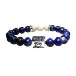 Armband Luxury B10 – Lapis Lazuli - Fossil – Geoxideerd Sterling Zilver – 50% korting