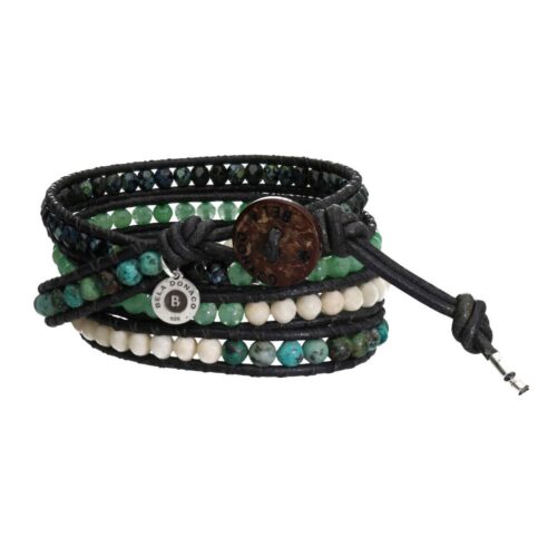 Wikkelarmband Bohemian – Afrikaanse Turquoise – Fossil – Aventurijn – Kristal