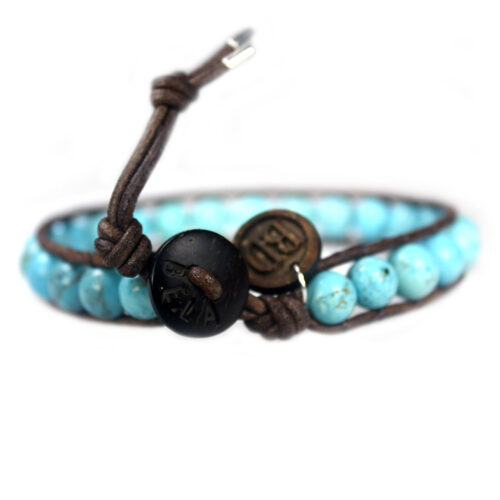 Armband Classic B8 – Turquoise – Vintage leer – Sterling Zilver