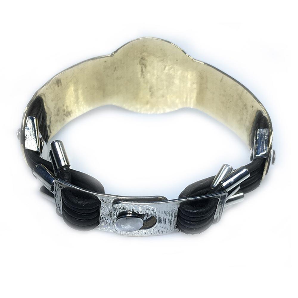 Armband Art Deco – Sterling Zilver – Tombak – Leer – Unica