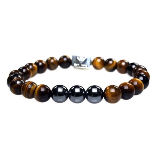 Armband Luxury B8 – Tiger Eye – Hematite – Geoxideerd Sterling Zilver – 50% korting