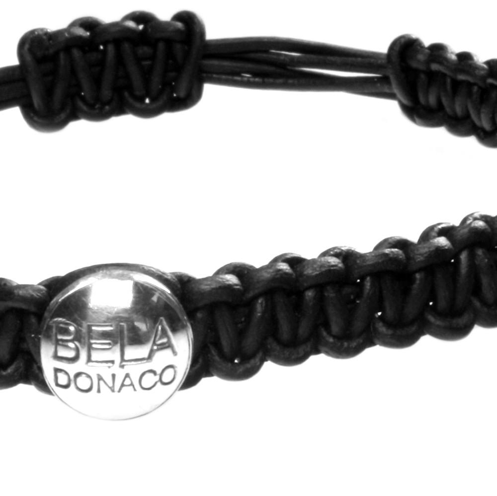 Heren enkelband Classic – leder macrame – Sterling Zilver