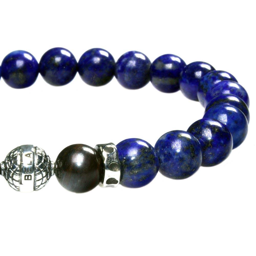 Armband Luxury B8 – Lapis Lazuli – Tiger Iron – Geoxideerd Sterling Zilver – 50% korting