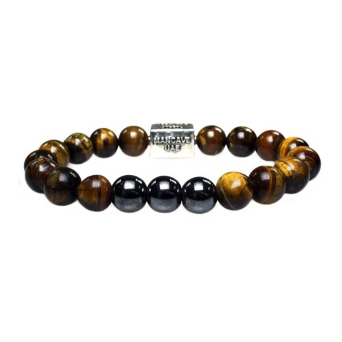 Armband Luxury B10 – Tiger Eye – Hematite – Geoxideerd Sterling Zilver – 50% korting