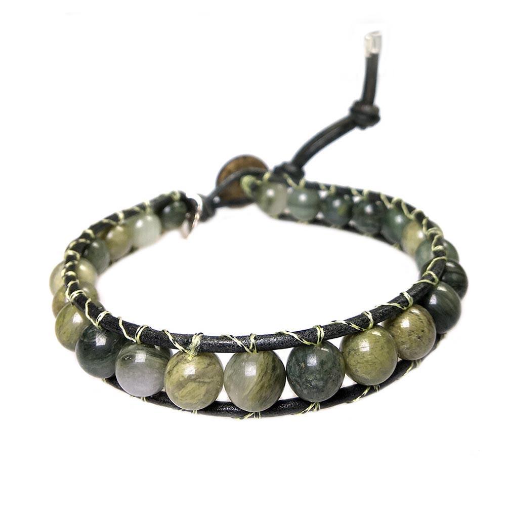 Armband Classic B8 – groene Rutielkwarts – leer – 50% Korting