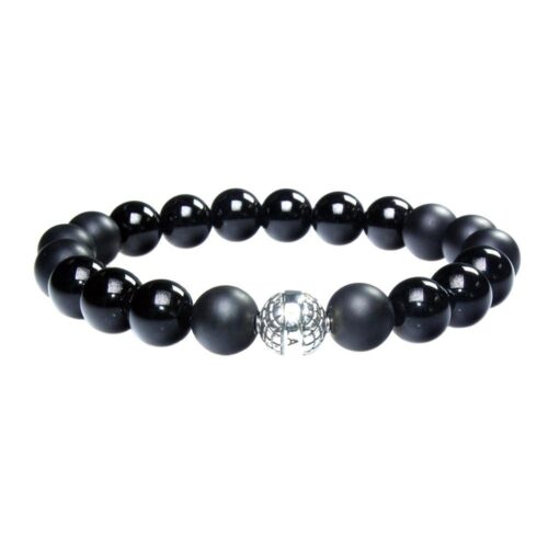 Armband Luxury B10 – Mat Onyx – Glans Onyx – Geoxideerd Sterling Zilver – 50% Korting