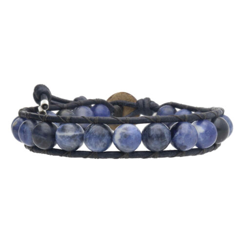 Armband Classic B8 – blauw – Sodaliet – leer