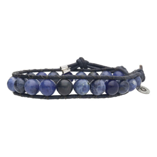 Armband Classic B8 – blauw – Sodaliet – leer