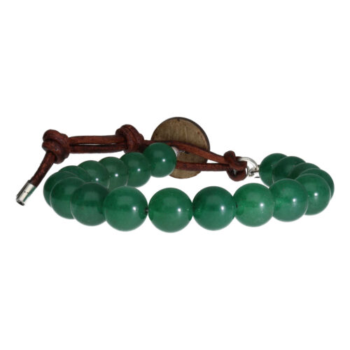 Armband Basic  B8 – Bohemian green – Aventurijn – Leer