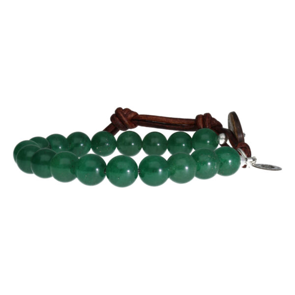 Armband Basic  B8 – Bohemian green – Aventurijn – Leer