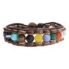 Armband Classic B8 Mixed color Diverse edelstenen kokos leer-1