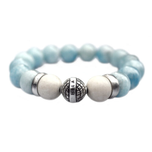 Armband Supreme Luxury B12 voor dames – Blauw – Aquamarijn – Geoxideerd Sterling zilver – 50% korting