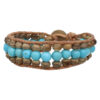 Armband Bohemian blue B6 Blauw Turquoise Kokos leer-2