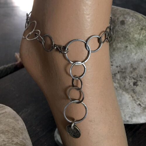 Enkelbandje Bohemian – geoxideerd Sterling Zilver