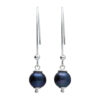 Oorbellen Classic Sterling Zilver Zwarte Parels-2