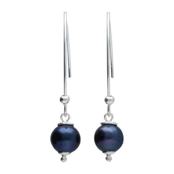 Oorbellen Classic – Sterling Zilver – Zwarte Parels