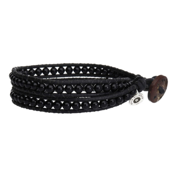 Wikkelarmband Classsic B4 – Onyx – Vintage leder