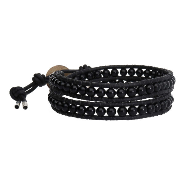 Wikkelarmband Classsic B4 – Onyx – Vintage leder