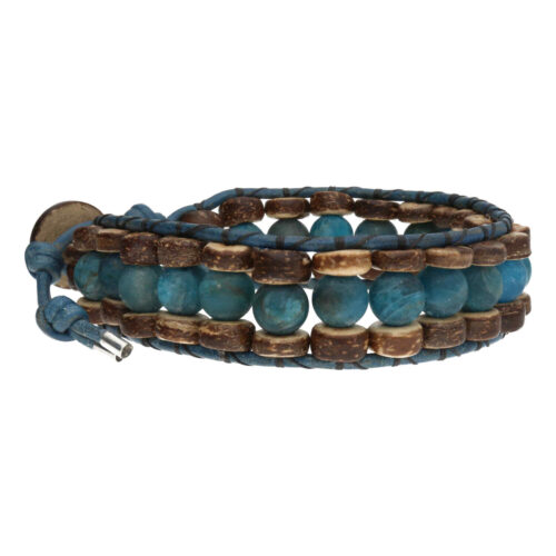 Armband Blue Jeans B8 – Mat Apatiet – kokos – leer