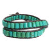 Wikkelarmband Bohemian green B6 Groen Turquoise Sterling zilver Leer-1