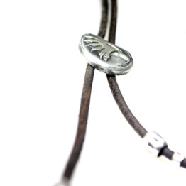 Ketting American Classic – Bruin vintage leder – geoxideerd Sterling Zilver – 50% korting