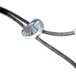 Ketting American Classic – Bruin vintage leder – geoxideerd Sterling Zilver – 50% korting