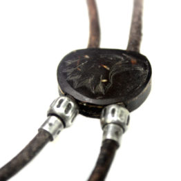 Ketting American Classic – Bruin vintage leder – kokos – geoxideerd Sterling Zilver