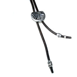 Ketting American Classic – Bruin vintage leder – geoxideerd Sterling Zilver – 50% korting