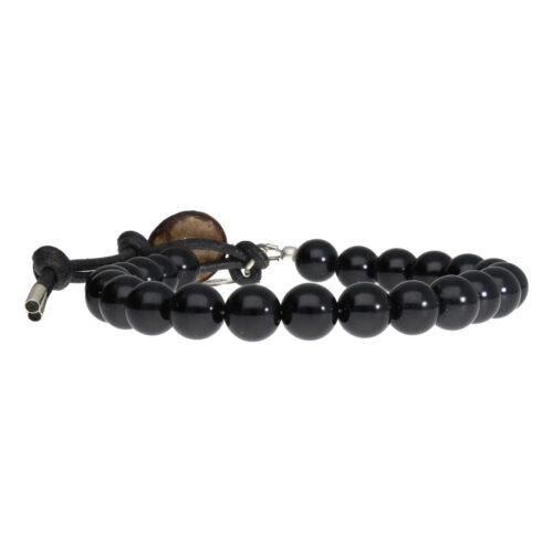 Armband Basic  B8 – Zwarte Onyx – Leer