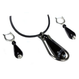 Oorbellen Art Deco – Zwarte facet Agaat – Onyx – Sterling Zilver