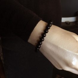 Armband Basic  B8 – Zwarte Onyx – Leer
