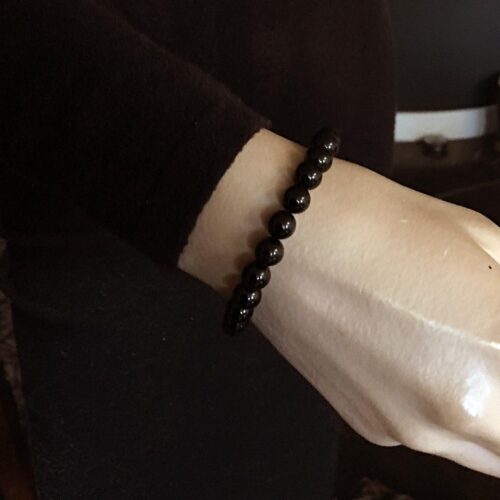 Armband Basic  B8 – Zwarte Onyx – Leer