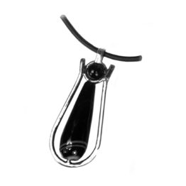 Ketting  Art Deco – Zwarte facet Agaat – Onyx – Sterling Zilver