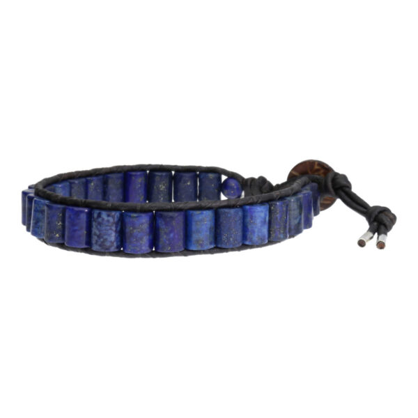 Armband Classic Blue Jeans B6 – Blauw – Lapis Lazuli – Leer