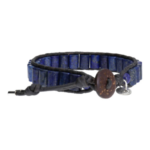 Armband Classic Blue Jeans B6 – Blauw – Lapis Lazuli – Leer