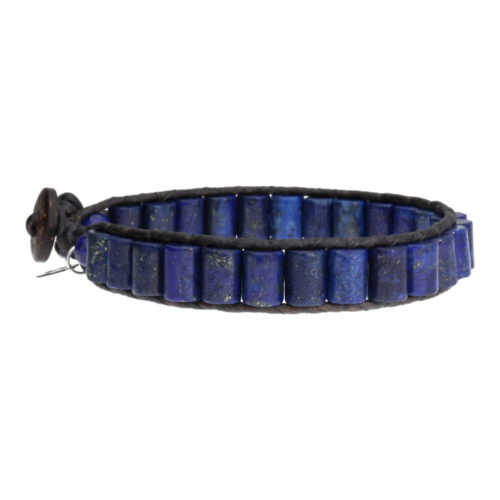 Armband Classic Blue Jeans B6 – Blauw – Lapis Lazuli – Leer