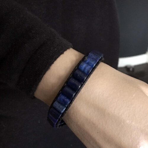 Armband Classic Blue Jeans B6 – Blauw – Lapis Lazuli – Leer