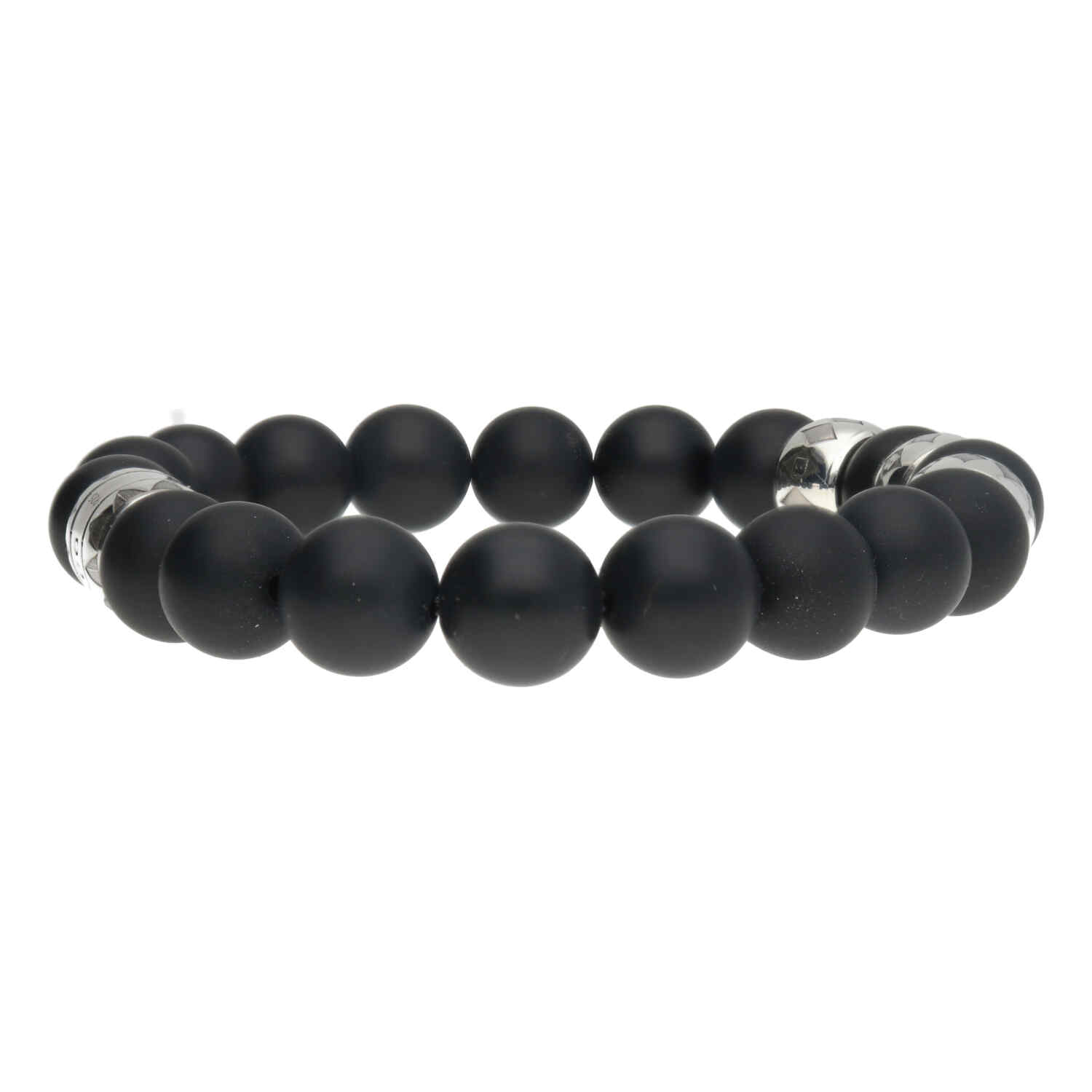 Armband Luxury B10 - Zwarte mat Onyx - Geoxideerd Sterling Zilver-3