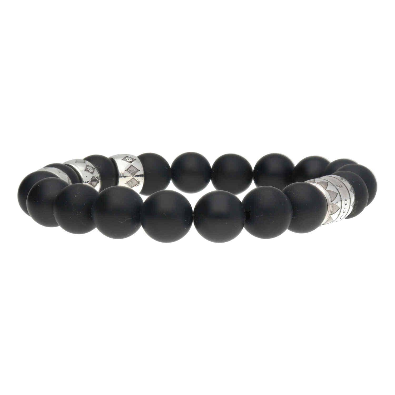 Armband Luxury B10 - Zwarte mat Onyx - Geoxideerd Sterling Zilver-3