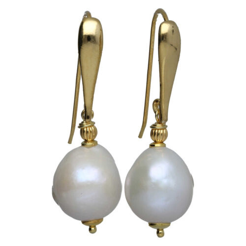 Oorbellen Elegance – Witte Parels – Sterling Zilver verguld