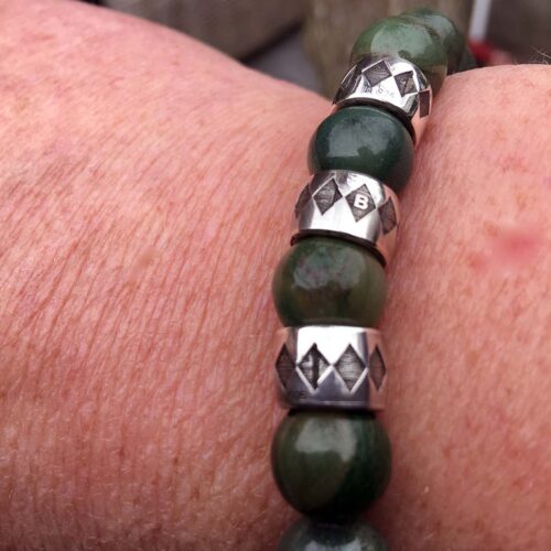 Armband Luxury B10 – Africaanse Jade – Geoxideerd Sterling Zilver