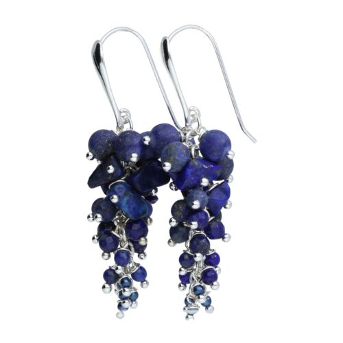 Oorbellen Wrap Wire – Lapis Lazuli – Sterling Zilver