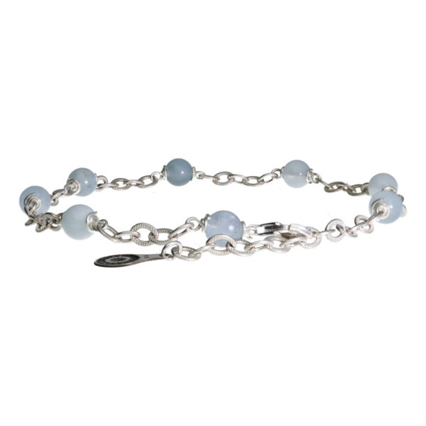 Enkelbandje Wrap Wire B6 – Aquamarijn – Sterling Zilver